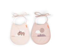 Done by deer Happy Clouds Tiny bib 2-pack Powder
