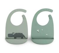 Done By Deer Silicone Bib 2 Pack Croco