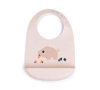 Done by Deer Silicone Bib - Adjustable with Two Buttons at the Neck - Bib with Collection Pocket - Made of Food-Grade Silicone, Free from BPA and Other Harmful Substances, Pigee Pink, 27 x 19 x 4 cm.