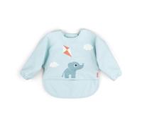 DONE BY DEER Sleeved Pocket Bib - Playground Blue | Adjustable, Easy-Clean Mess-Free Play Bib