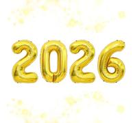 Doneace 2026 Balloons, 2026 Number Balloons Gold,32 Inch Large Foil Happy New Years Balloon 2026 Numbers for Graduation Decorations Class of 2026, Birthday, Anniversary, New Year Eve Party Decorations