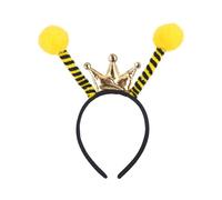 Doneace Bumble Bee Headband with Crown, Antenna Ball Headband, Gold Ladybug Ears Costume Cosplay Accessories for Women and Adults Halloween Party