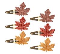 Doneace Fall Maple Leaf Hair Clips Glitter Maple Leaf Hair Barrettes Gold Red Brown Autumn Leaves Hair Pins Alligator Clips for Women Girls Thanksgiving Fall Festival Party Hair Accessories 6Pcs