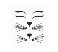 Doneace Halloween Cat Face Jewels Glitter Cat Face Tattoo Sticker Cat Costume Accessories Face Gemstones Jewels All in One Halloween Headpiece Stick On