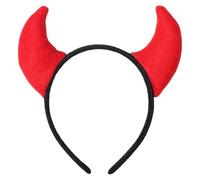 Doneace Red Devil Horns Headband, Glitter Devil Ears Hairband Cute Devil Horns Hair Hoop for Women Men Girls Halloween Party Hair Decorations Festival Accessories 1PCS (Red)