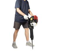 Donened - 52CC 2 Stroke Petrol Demolition Hammer, 1900W Demolition Hammer with Pointed & Flat Chisel, for Concrete Blocks, Brick, Rock, Road Maintenance