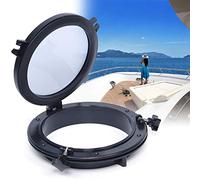 Donened - Black Porthole, 8'' Boat Porthole with 4mm Tempered Glass, Opening Window, Boat Porthole, for Boat Yacht RV Industry