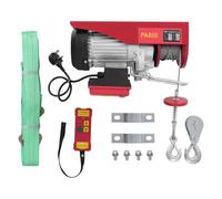 Donened - Electric Hoist Lift, 600kg/1323lbs Overhead Electric Hoist, 220V Electric Winch with Remote Control & Lifting Straps, Single/Double Lifiting, for Warehouses Factories Lifting (600kg Red)