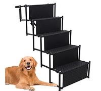 Donened - Foldable Dog Steps, 5 Step Pet Stairs, Portable Non-Slip Dog Car Ramp, for Medium and Large Dogs, max Capacity 130bs, 112 x 47 x 95cm