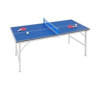Donened - Indoor/Outdoor Folding Table Tennis Table, Portable Ping Pong Table with Net, Paddles, Balls, Ping Pong Table, Blue, 60 x 26.4 x 27.4in, Quick Assembly