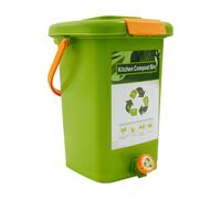 Donened - Kitchen Compost Bin, Green Compost Caddy with Inner Cover Plate & Filter Plate, for Kitchen & Garden Waste, Plastic Composting Bin (Medium)