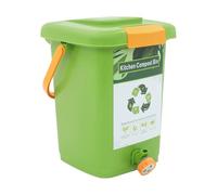 Donened - Kitchen Compost Bin, Green Compost Caddy with Inner Cover Plate & Filter Plate, for Kitchen & Garden Waste, Plastic Composting Bin (Small)