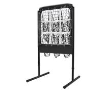 Donened - Nine Hole Training Net, Baseball Throwing Net, 24" x 25" Softball Baseball Training Equipment for Hitting Pitching Practice, Height Adjustable Trainer Aid, for Fielding/Throwing Practice