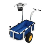 Donened - Outdoor Fishing Cart with Top Basket and 360° Swivel Front Wheel, Carp Barrow Fishing Trolley, for Camping, Beach