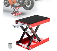 Donext Motorcycle Lift Scissor Jack, 1200 LB Capacity Wide Deck Hoist Stand Maintenance Bikes ATVs Garage Repair Center Stand Lift Jack, Red