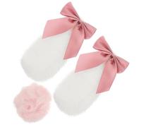 DONFAMDS 1 Pair Plush Helmet Bunny Ear Ornaments Pink Rabbit Ear Decor for Bike Helmet Practical and Easy to Install Lovely Unique Style Holiday