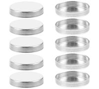 DONFAMDS 10pcs Empty Makeup Tray round Eyeshadow Plate 0.5g Capacity Aluminum Portable Lightweight Stylish Simple DIY Eyeshadow for Travel Display Female Family Members and Friends
