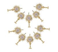 DONFAMDS 10pcs Gold Cake Picks for Baptism and Christening Party Supplies Elegant Religious Decorations Reusable Cupcake Toppers for Holy Communion Celebrations Enhance Your Event with
