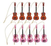 DONFAMDS 10pcs Miniature Guitar Christmas Tree Ornaments DIY Mini Acoustic Instrument Compact Lightweight Xmas Decorations for Home Party Desktop Micro Scene