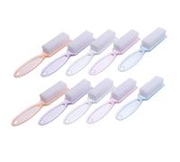 DONFAMDS 10pcs Nail Scrubbing Brush with Long Handle Comfortable Grip Soft Bristles for Fingernail Cleaning Pedicure Tools with Hanging for Bathroom Use