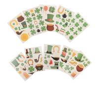 DONFAMDS 10pcs Shamrock Face Stickers for Boy Girl Temporary Self-adhesive Decor for Patrick's Day Variety of Irish-themed Designs Safe for Boy Girl's Skin for Parties and Festivals