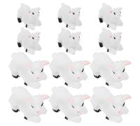 DONFAMDS 12pcs Mini Sheep Figurines Resin Animal Decor for Garden Farmyard Scene Cute Cartoon Style Miniature Lamb Statues for Outdoor and Indoor Mini Garden Decoration