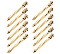 DONFAMDS 12Pcs Professional Duckbill Hairdressing Clips Stainless Steel Section Clips for Salon Styling Hair Fixing Tools Portable Lightweight for Home Travel