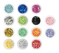 DONFAMDS 14 Boxes Star Shaped Nail Charms for DIY Nail Art with Shiny Sequin Acrylic Material Creative Stylish Suitable at Home Use