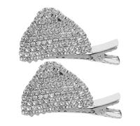 DONFAMDS 1pair Cute Cat Ear Hair Clips for Women Girls Adorable Rhinestone Design Lightweight Tiny Hair Accessories for Various Hairstyles and Events Unique Playful Cat Ear Barrettes