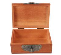 DONFAMDS 1set Vintage Wooden Canister with Lock Desktop Storage Box for Diaries Postcards Envelopes Polished Smooth Craftsmanship Capacity Organiser for Private Keepsakes