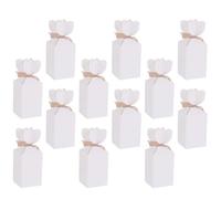 DONFAMDS 20pcs White Cardboard Candy Paper Package Case 6x6x9cm Wedding Favor Boxes Portable Decorative Treat Boxes for Cookies and Cakes