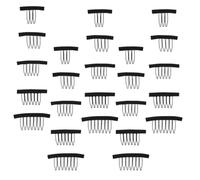 DONFAMDS 25pcs Metal Wig Clips Set Including 3 to 7 Teeth Steel Forks in Black Practical and Easy to Remove Wig Net Accessories for Secure Hair Styling