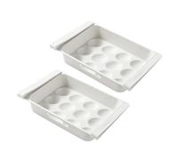 DONFAMDS 2pcs 12-grid Drawer Type Egg Holders Refrigerator Storage Box Multi-compartment Egg Organizer for Kitchen Fridge