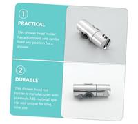 DONFAMDS 2pcs Adjustable Hand Shower Holder Brackets with Rotating Rail Clamp Bathroom Shower Head Mount Supports Slide Bar Head Holders with Rubber Pad Protection