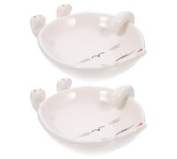 DONFAMDS 2pcs Ceramic Spoon Rest with Pot Lid Holder, Cute Cat Shape Kitchen Utensil Holder, Space-Saving and Easy to Clean, for Kitchen Countertops