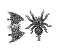 DONFAMDS 2pcs Gothic Hair Clips Spider and for Women Elegant Rhinestone Halloween Accessories Unique Barrette Hair Clips for Costume Parties and Festivals