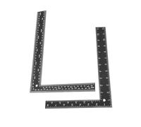 DONFAMDS 2Pcs L-Shape Drawing Rulers Steel Square Accurate Measurement Marking Tool Black Simple Design for Factory and Home Use
