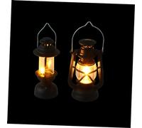 DONFAMDS 2pcs Miniature Kerosene Lamps for Dollhouse Decor Vintage Oil Lamp Models for DIY Crafts and Mini Landscapes for Festivals and Home Decoration