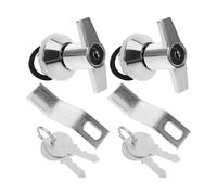 DONFAMDS 2pcs Ms302 Aluminum Cabinet Locks with Keys, Heavy Duty Cam Lock for Security Cupboard Doors and Desk Drawers, Suitable for Network Switch Control Cabinets and Distribution Boxes