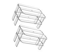 DONFAMDS 2pcs Refrigerator Storage Rack with Smooth Surface Multi-purpose Design Plastic Fridge Storage Shelf for Kitchen Tabletop Organiser