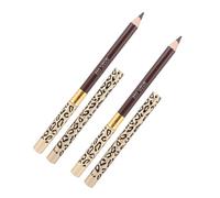 DONFAMDS 2pcs Soft Eyebrow Pencils Brush, Leopard Print Brow Liner Pen in Light Brown #5, Double-end Makeup Tool for Women, Precise Eyebrow Makeup Assistant for Daily Use