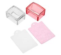DONFAMDS 2pcs Transparent French Tip Nail Art Stamper Set Manicure Tool Stamping Plates for Designs Salon