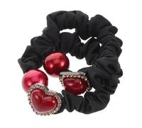 DONFAMDS 2pcs Valentine's Day Hair Ties Set Cute Heart and Square Accessories for Women and Girls and Versatile for Ponytails and Buns for Celebrating Love