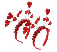 DONFAMDS 2Pcs Valentine's Day Heart Sequin Hairbands Loving Head Hoops Party Hair Decor for Festival Costume Supplies