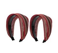 DONFAMDS 2pcs Vintage Wide Brim Hairband for Women Boho Crochet Headbands Comfortable High Top Design for Sun Fashionable Hair Accessories for Daily Wear