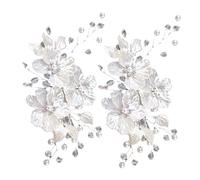 DONFAMDS 2Pcs Wedding Hair with Elegant Shell Petals Romantic Crystal Hair Clips for Bride Bridesmaids Hair Decorations for Bridal Parties and Prom