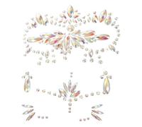 DONFAMDS 3 Sheets Glow Dark Face Patch Rhinestone Gems of Luminous Face Stickers for Halloween Party for Edm Events
