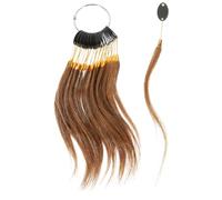 DONFAMDS 30pcs Dark Brown 6° Real Human Hair Testing Samples Hair Color Strands for Salon Hairdressers Cosmetology Supplies Buckles for Analysis