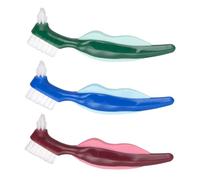 DONFAMDS 3pcs Double-Sided Denture Care Brush by Extra Soft Toothbrush for False Teeth Cleaning