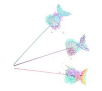 DONFAMDS 3pcs Mermaid Fairy Wands Glitter Sequin Fish Tail Wands for Boys and Girls for Festival Party Decorations Birthday Party Supplies Princess Toys